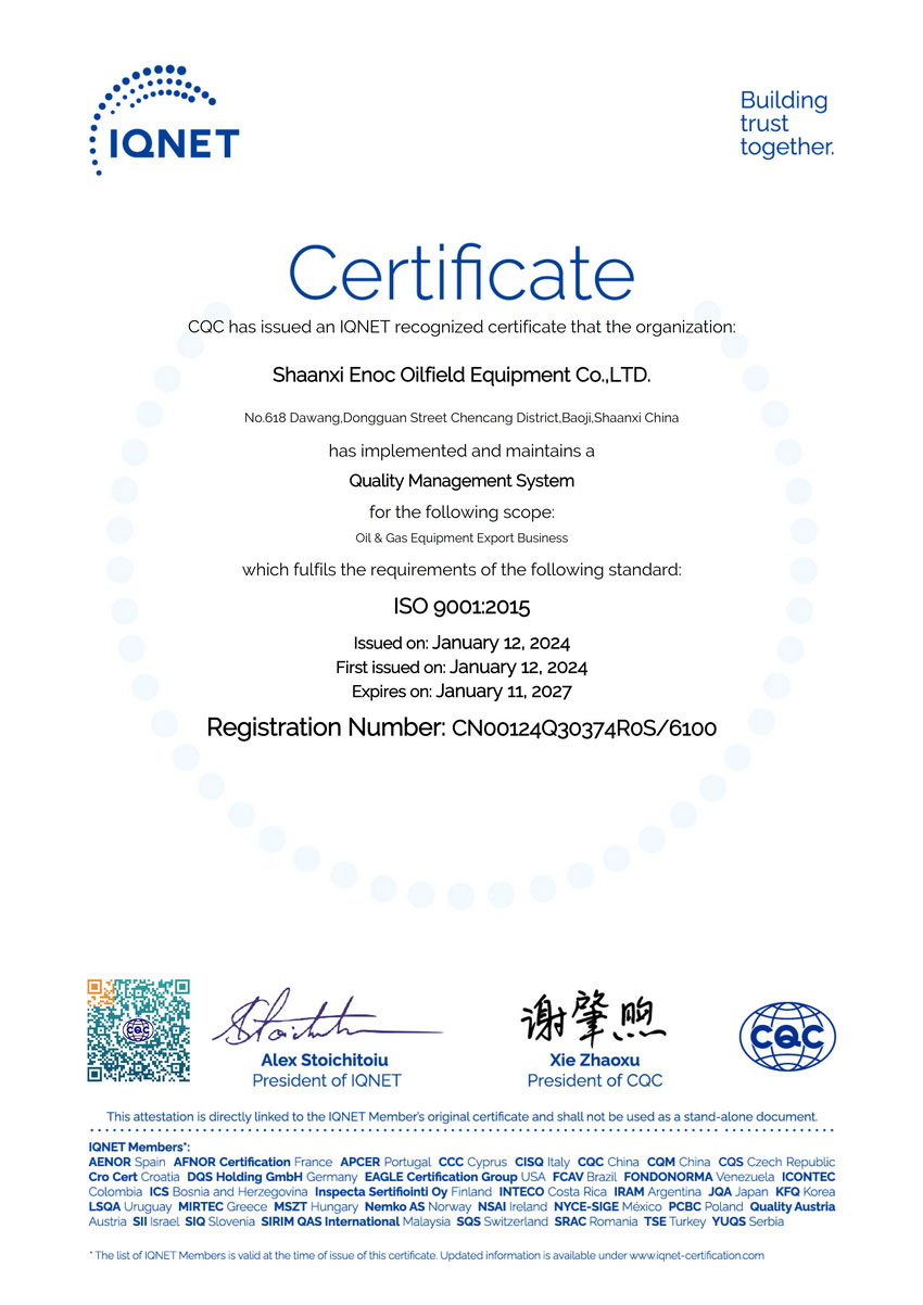 IQ NET certificate